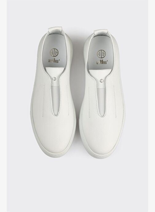 Beyaz Deri Erkek Günlük Ayakkabı - Görsel 8