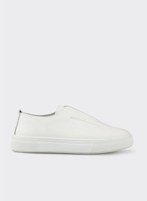 Beyaz Deri Erkek Günlük Ayakkabı - Görsel 3