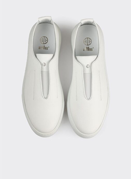 Beyaz Deri Erkek Günlük Ayakkabı - Görsel 9