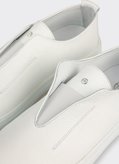 Beyaz Deri Erkek Günlük Ayakkabı - Görsel 11