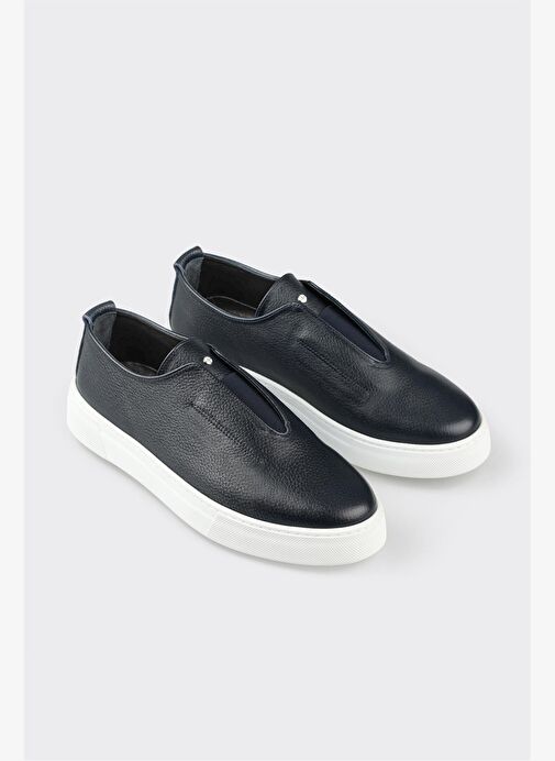 Lacivert Deri Erkek Günlük Ayakkabı - Görsel 4