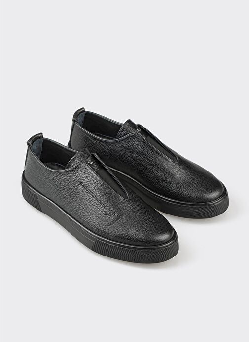 Siyah Deri Erkek Günlük Ayakkabı - Görsel 3