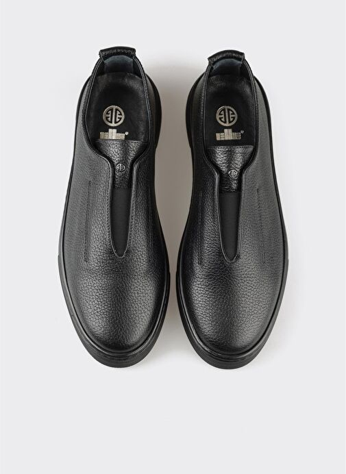 Siyah Deri Erkek Günlük Ayakkabı - Görsel 5