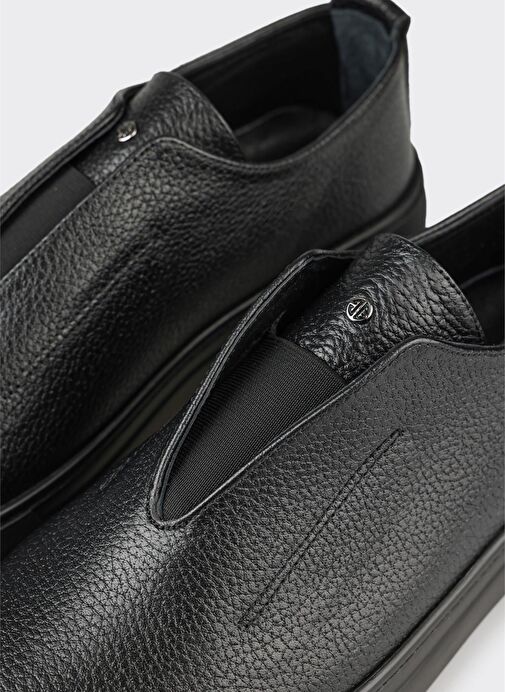 Siyah Deri Erkek Günlük Ayakkabı - Görsel 6