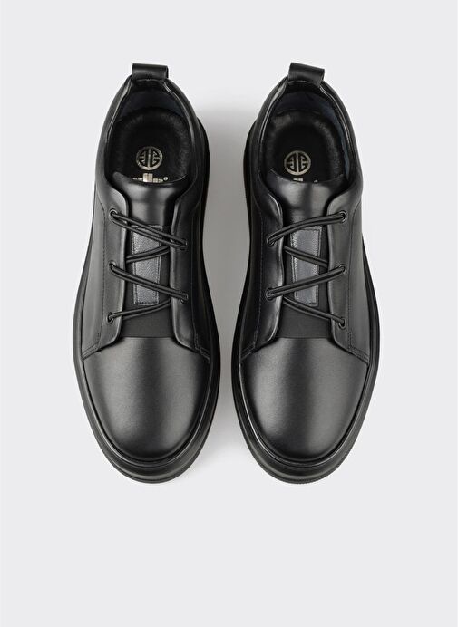 Siyah Deri Erkek Günlük Ayakkabı - Görsel 5