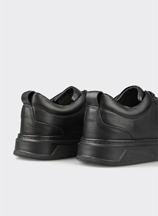 Siyah Deri Erkek Günlük Ayakkabı - Görsel 6