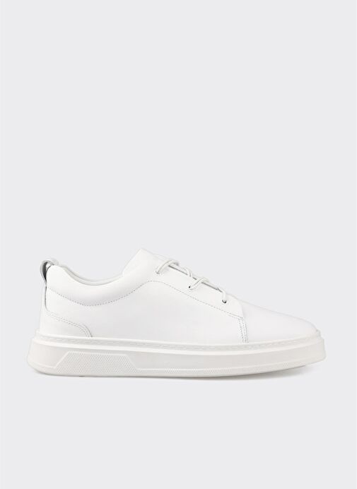 Beyaz Deri Erkek Günlük Ayakkabı - Görsel 2