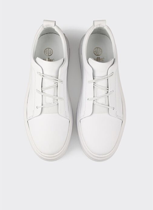 Beyaz Deri Erkek Günlük Ayakkabı - Görsel 8