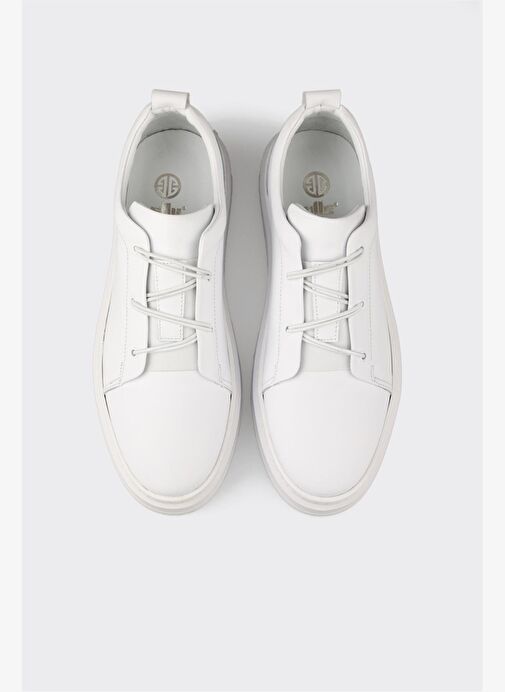 Beyaz Deri Erkek Günlük Ayakkabı - Görsel 9