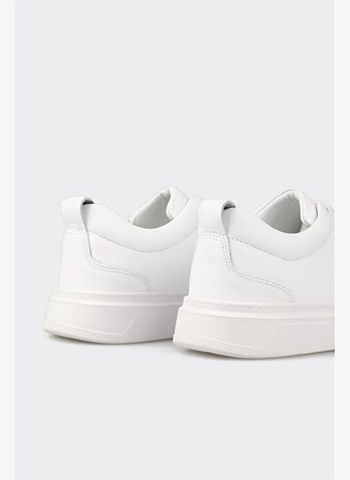 Beyaz Deri Erkek Günlük Ayakkabı - Görsel 11