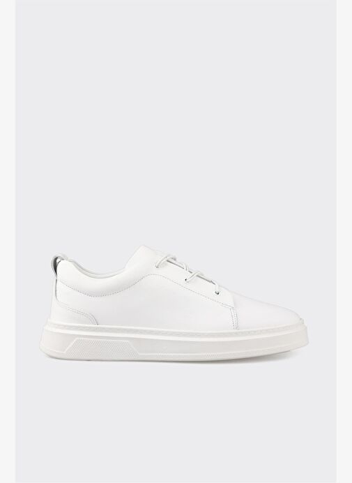 Beyaz Deri Erkek Günlük Ayakkabı - Görsel 3