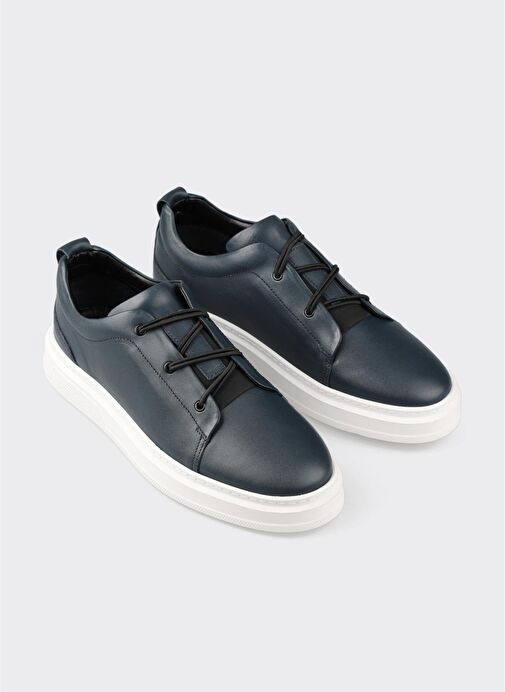 Lacivert Deri Erkek Günlük Ayakkabı - Görsel 9