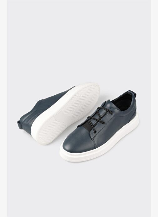 Lacivert Deri Erkek Günlük Ayakkabı - Görsel 7