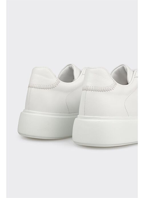 Beyaz Deri Kadın Spor Ayakkabı - Görsel 6