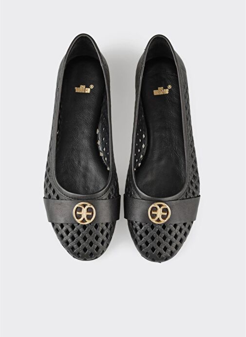 Siyah Deri Kadın Günlük Ayakkabı - Görsel 5