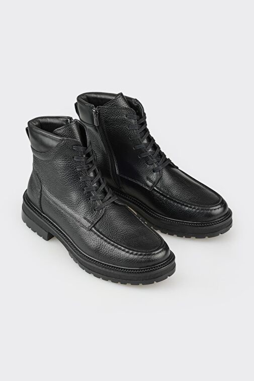 Siyah Deri Erkek Günlük Bot - Görsel 3