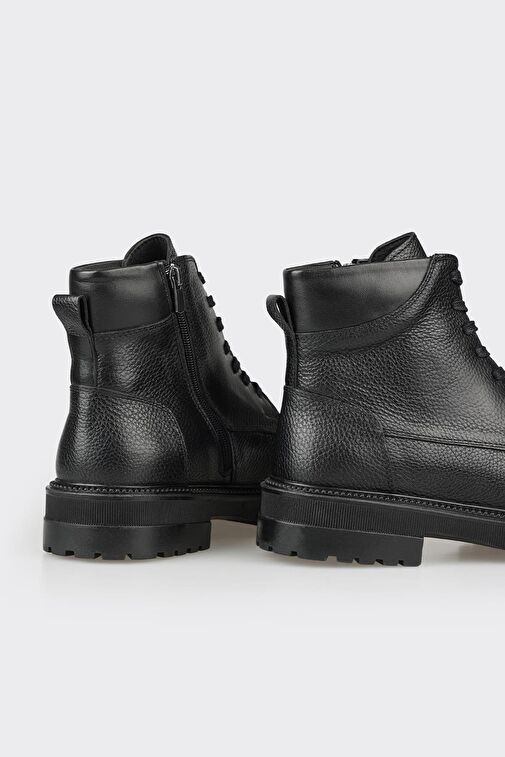 Siyah Deri Erkek Günlük Bot - Görsel 5