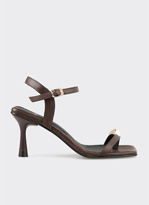 Kahve Deri Kadın Sandalet - Görsel 2