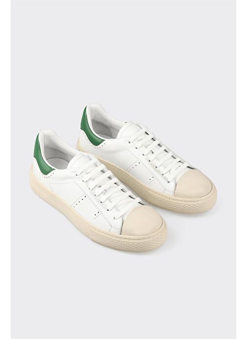 Yeşil Deri Erkek Spor Ayakkabı - Görsel 3