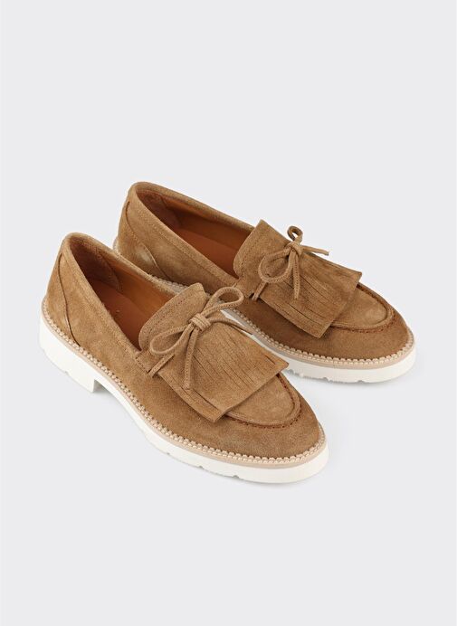 Taba Deri Kadın Günlük Ayakkabı - Görsel 4