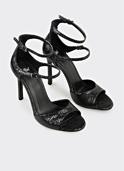 Siyah Kadın Topuklu Sandalet - Görsel 3