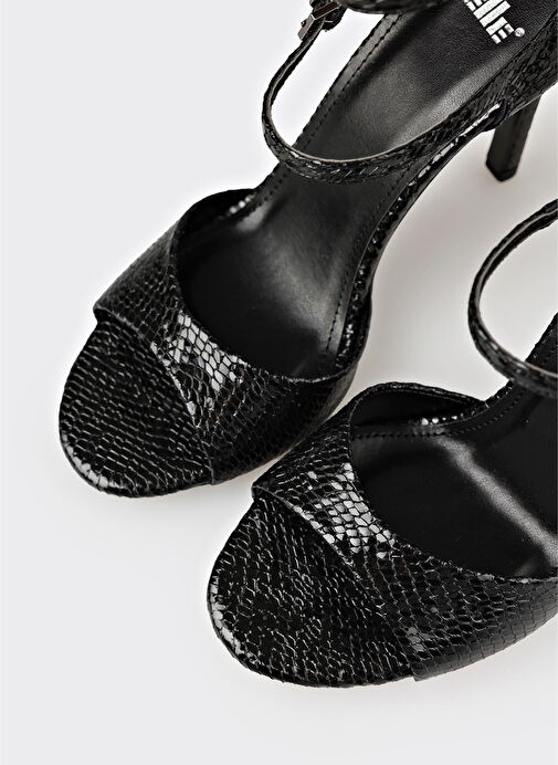 Siyah Kadın Topuklu Sandalet - Görsel 5