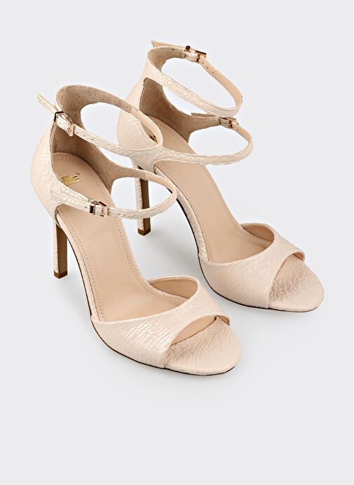 Bej Kadın Topuklu Sandalet - Görsel 3