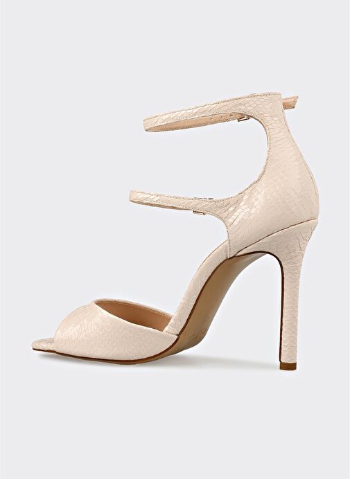 Bej Kadın Topuklu Sandalet - Görsel 4