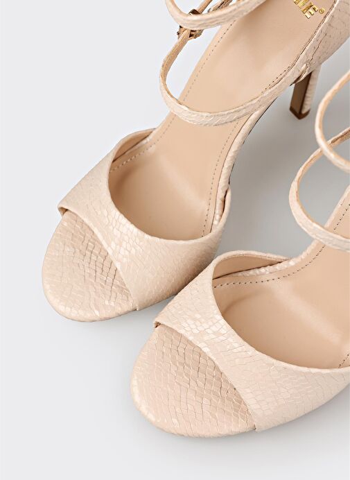 Bej Kadın Topuklu Sandalet - Görsel 5