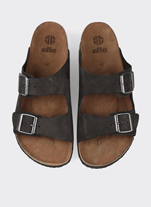 Siyah Deri Erkek Terlik - Görsel 5