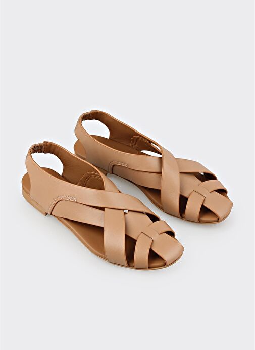 Taba Deri Kadın Günlük Ayakkabı - Görsel 3