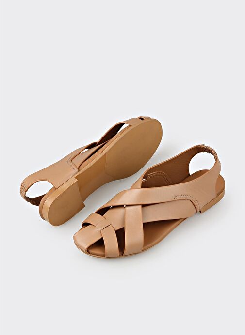 Taba Deri Kadın Günlük Ayakkabı - Görsel 4