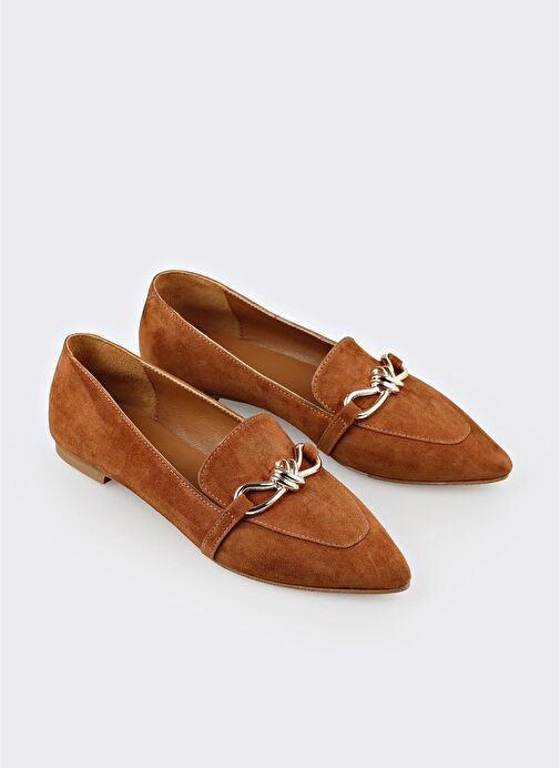 Taba Deri Kadın Günlük Ayakkabı - Görsel 3