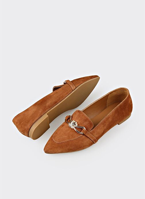 Taba Deri Kadın Günlük Ayakkabı - Görsel 4