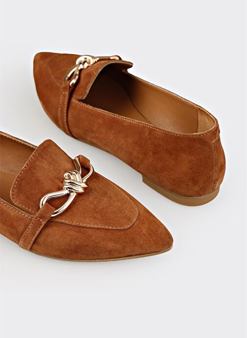 Taba Deri Kadın Günlük Ayakkabı - Görsel 6