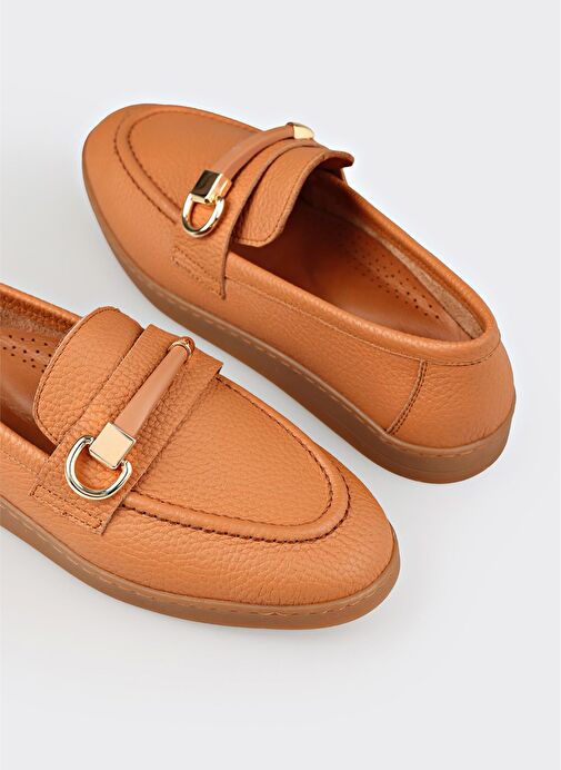 Taba Deri Kadın Günlük Ayakkabı - Görsel 10