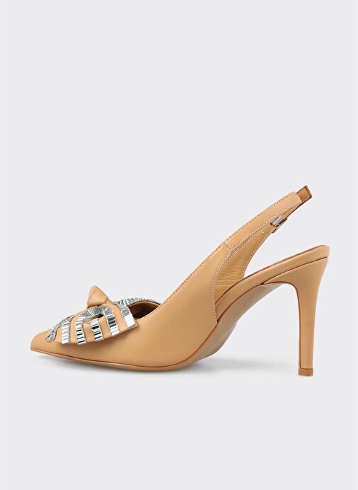 Naturel Deri Kadın Topuklu Ayakkabı - Görsel 4