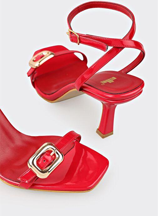 Kırmızı Kadın Günlük Sandalet - Görsel 5