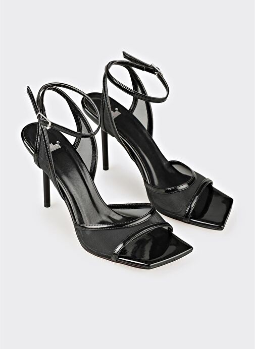 Siyah Kadın Topuklu Sandalet - Görsel 3
