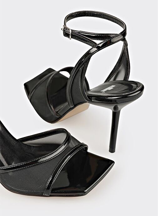 Siyah Kadın Topuklu Sandalet - Görsel 5