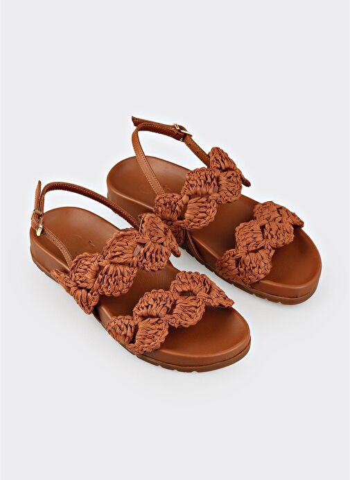 Taba Kadın Düz Sandalet - Görsel 3