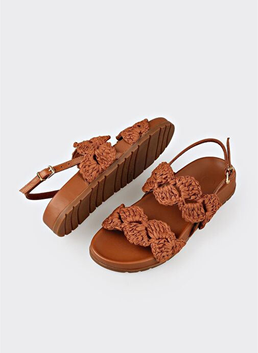 Taba Kadın Düz Sandalet - Görsel 4