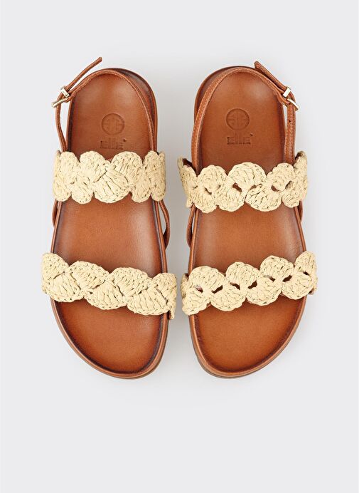 Bej Kadın Düz Sandalet - Görsel 9