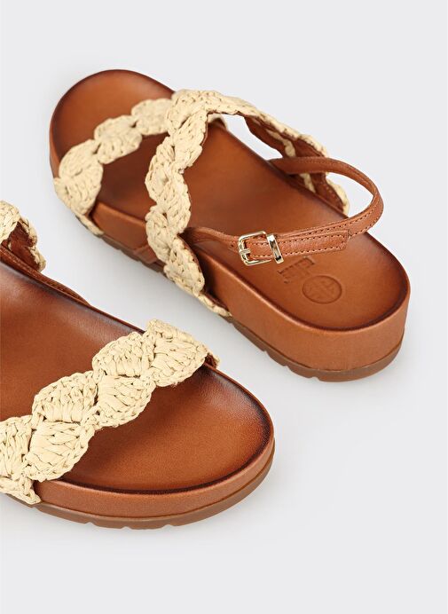 Bej Kadın Düz Sandalet - Görsel 10