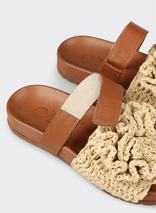 Bej Kadın Düz Terlik - Görsel 6