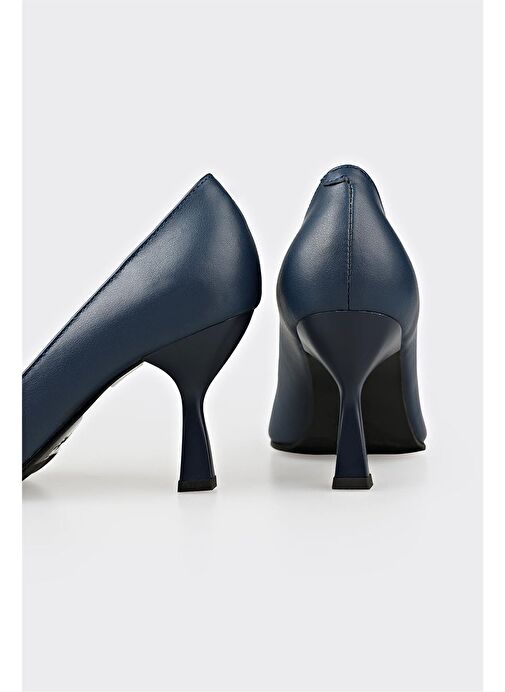 Lacivert Deri Kadın Stiletto - Görsel 5
