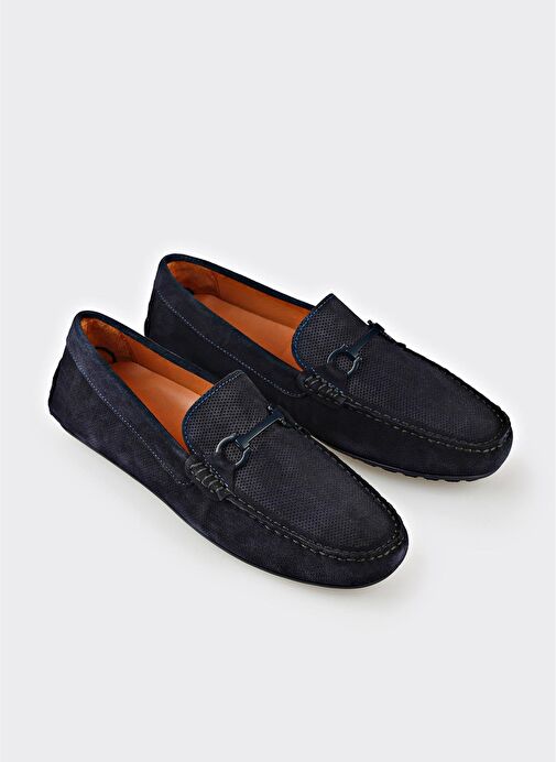 Lacivert Deri Erkek Günlük Ayakkabı - Görsel 3