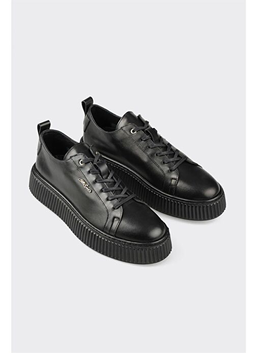 Siyah Deri Erkek Spor Ayakkabı - Görsel 3