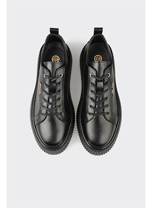 Siyah Deri Erkek Spor Ayakkabı - Görsel 5