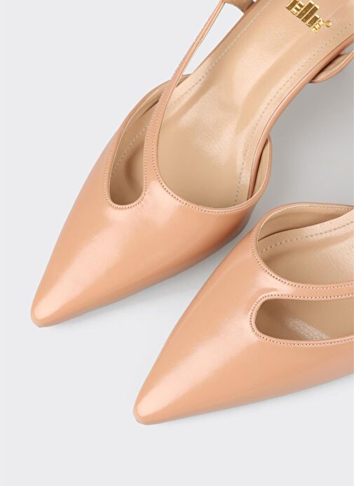 Bej Kadın Topuklu Ayakabı - Görsel 5